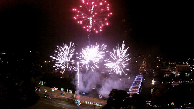 Aerial Video of Fireworks in Natchitoches